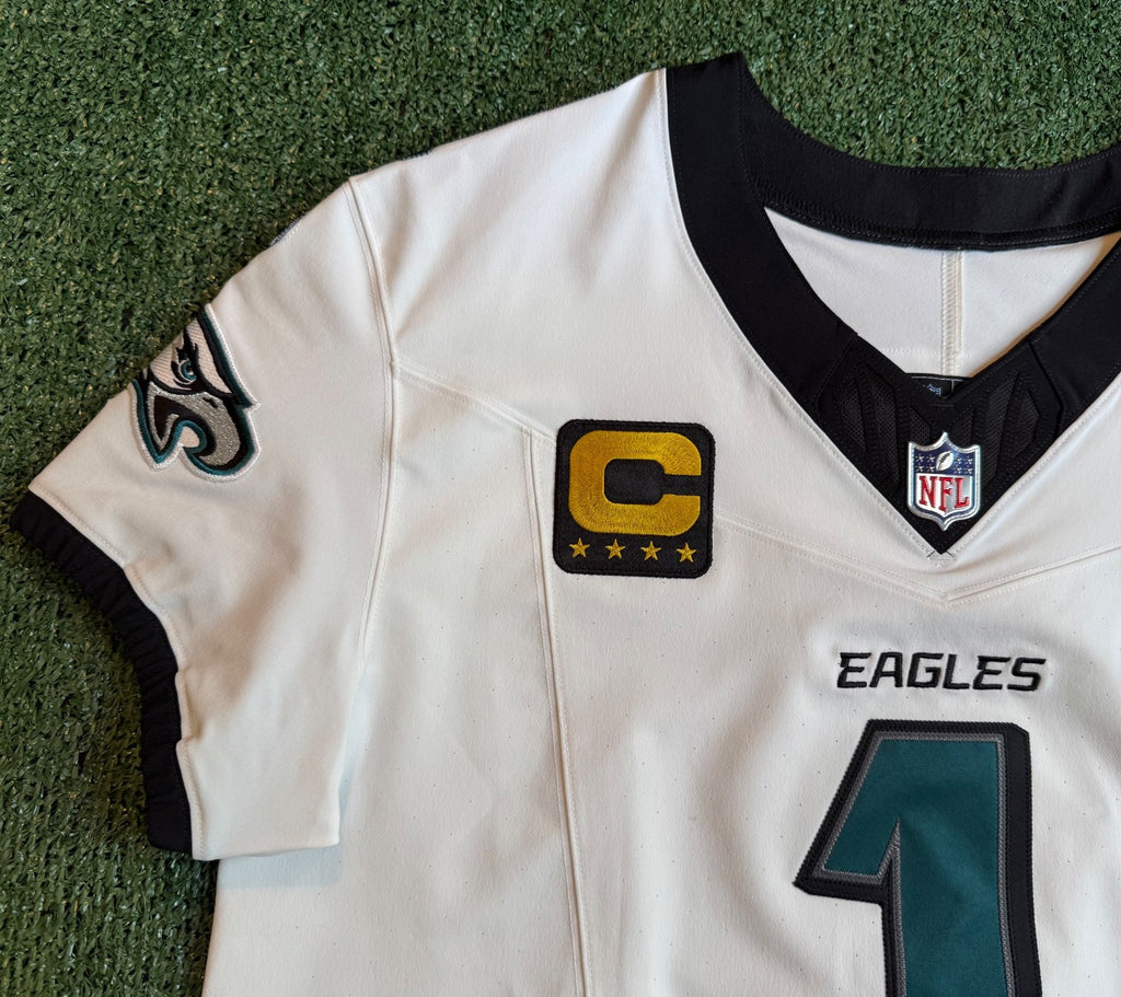 Jalen Hurts Philadelphia Eagles Jersey #1 Nike Vapor FUSE Elite White size 44 (Large) NFL