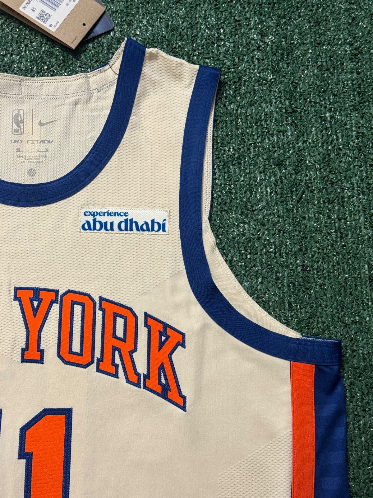 Jalen Brunson New York Knicks Jersey #11 Nike ADV Authentic Cream Size 48 (L) NBA