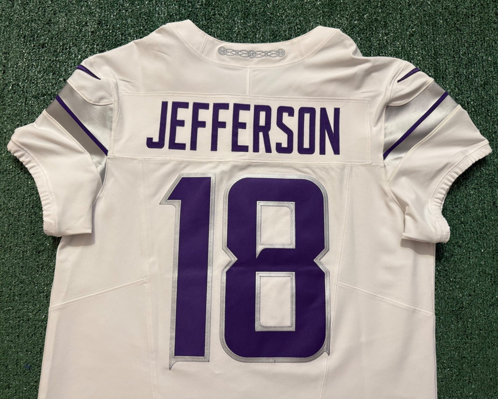 Justin Jefferson Minnesota Vikings Jersey #18 Nike Vapor FUSE Elite White Size 44 (Large) NFL