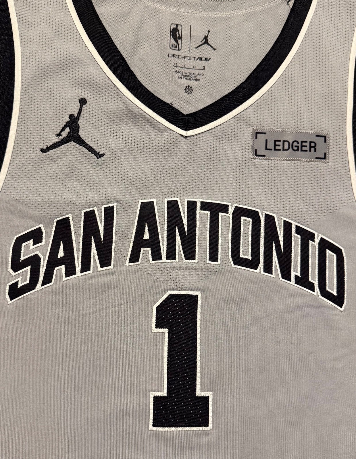 Victor Wembanyama San Antonio Spurs Jersey #1 Nike ADV Authentic Gray Size 48 (L) NBA
