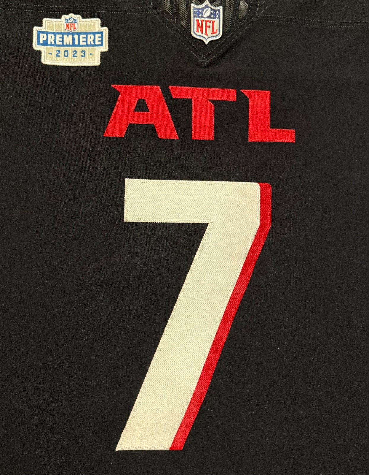 Bijan Robinson Atlanta Falcons Jersey #7 Nike Vapor FUSE Elite Black Size 44 (Large) NFL