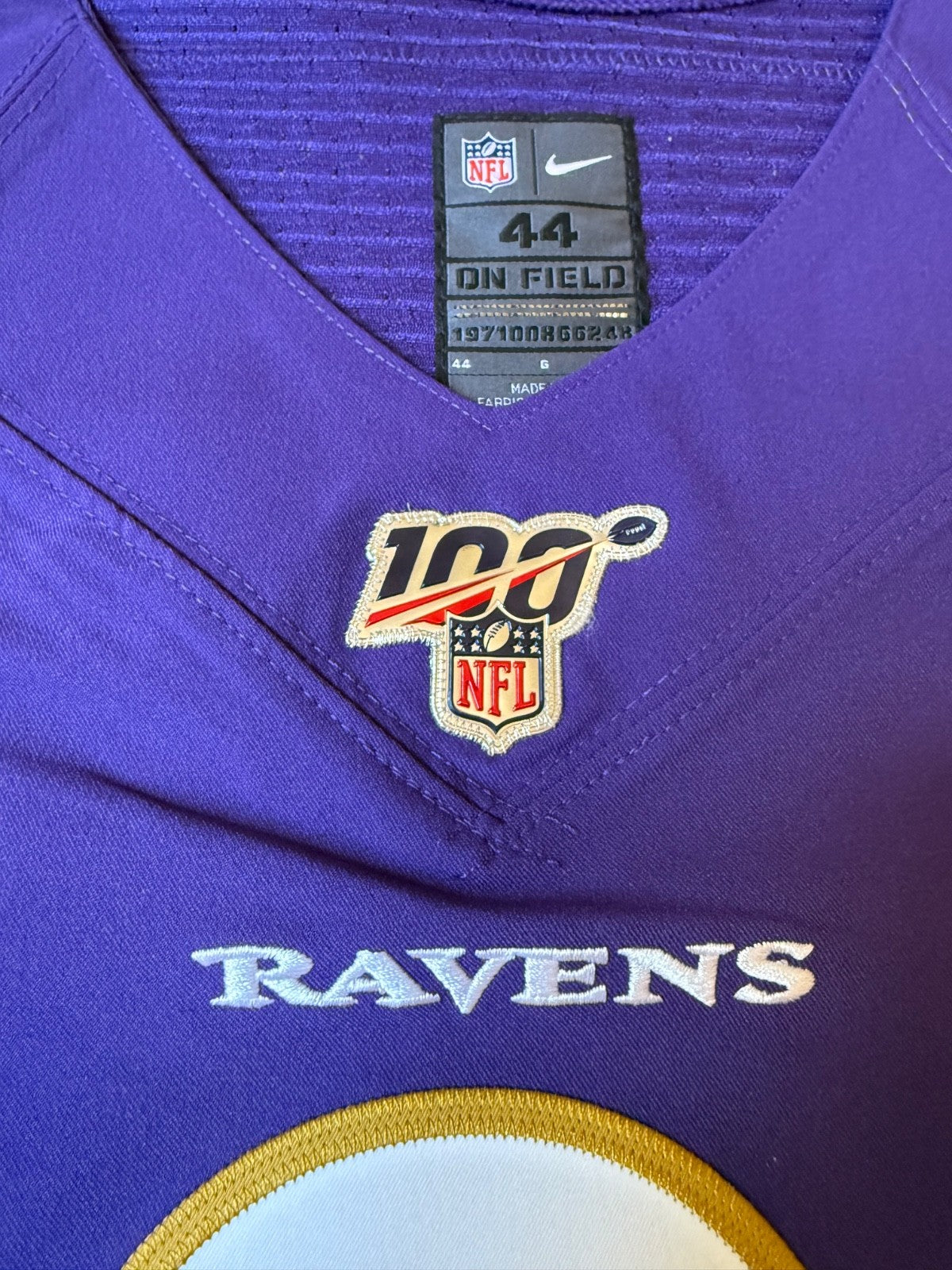 Lamar Jackson Baltimore Ravens Jersey #8 Nike Vapor Elite Purple Size 44 (L) NFL