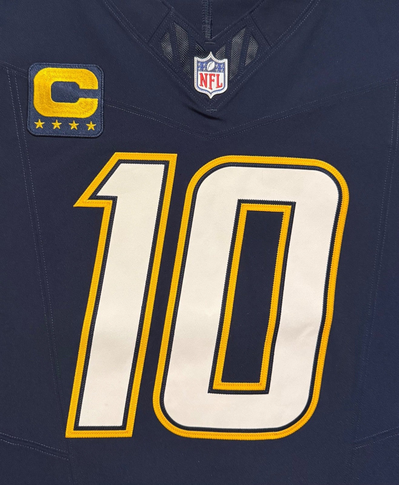 Justin Herbert Los Angeles Chargers Jersey #10 Nike Vapor Fuse Elite Navy Size 48 (XL) NFL