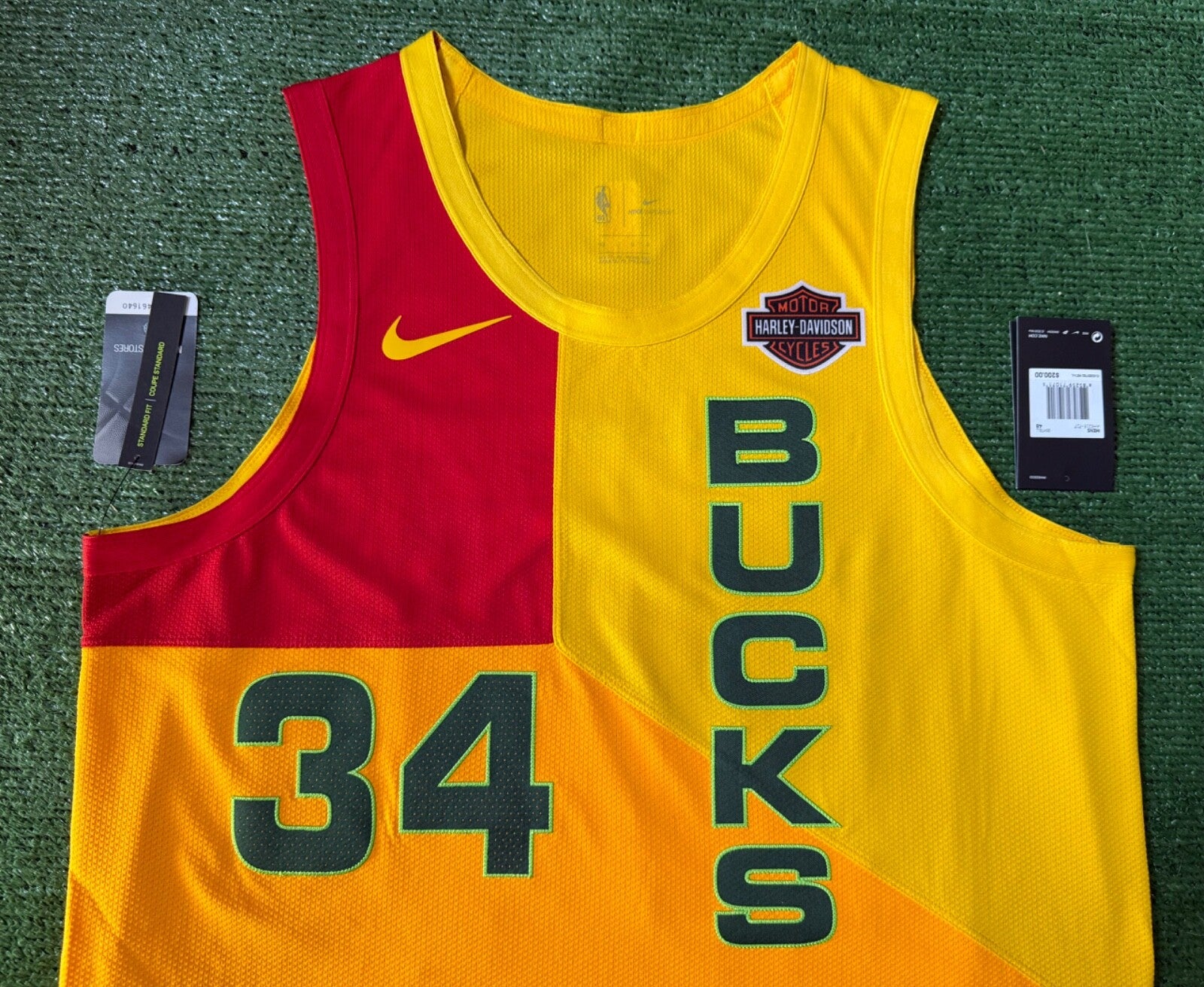 Giannis Antetokounmpo Milwaukee Bucks Jersey Nike VaporKnit Authentic Yellow Size 48 (Large) NBA