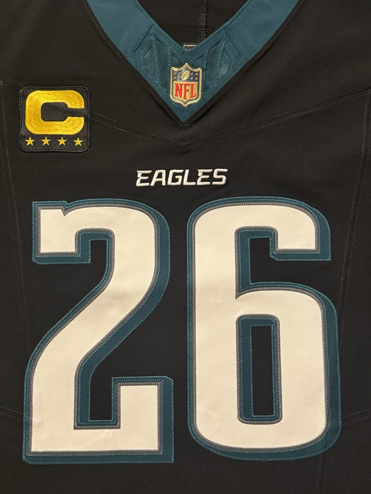 Saquon Barkley Philadelphia Eagles Jersey #26 Nike Vapor FUSE Elite Black Size 40 (Medium) NFL