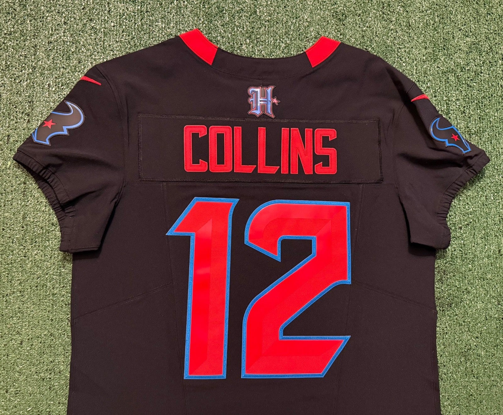 Nico Collins Houston Texans Jersey #12 Nike Vapor Fuse Elite Navy Size 44 (L) NFL