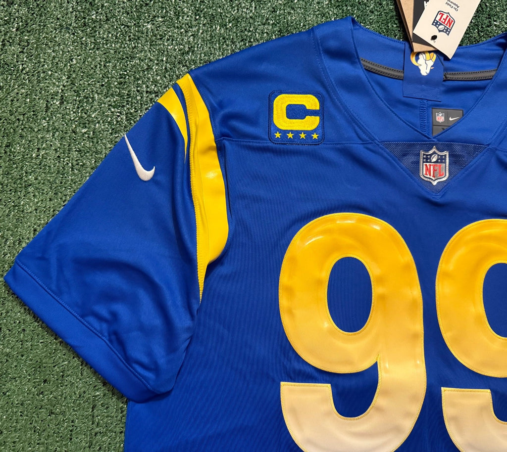 Aaron Donald Los Angeles Rams Jersey #99 Nike Vapor Limited Blue Size (XL) NFL