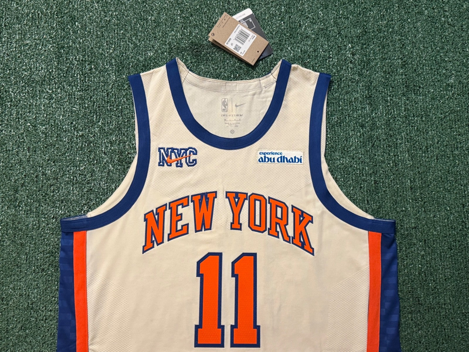 Jalen Brunson New York Knicks Jersey #11 Nike ADV Authentic Cream Size 48 (L) NBA