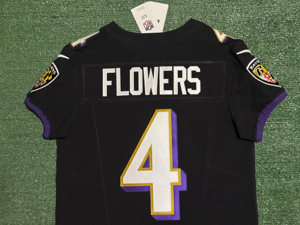 Zay Flowers Baltimore Ravens Jersey #4 Nike Vapor FUSE Elite Black Size 40 (M) NFL
