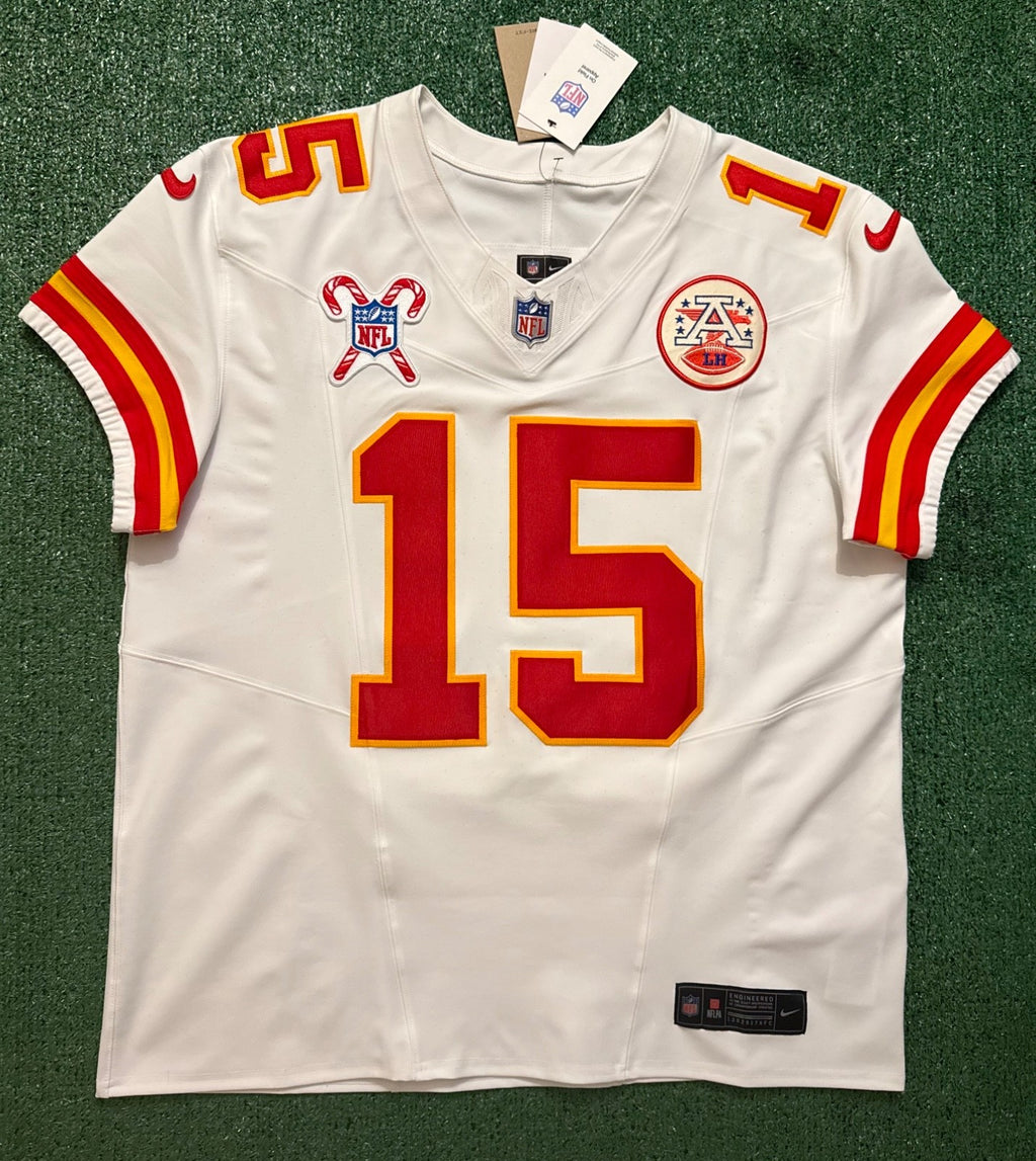 Patrick Mahomes Kansas City Chiefs Jersey #15 Nike Vapor FUSE Elite White Size 48 (XL) NFL