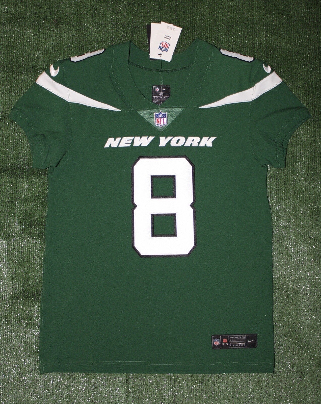 Aaron Rodgers New York Jets Jersey #8 Nike Vapor Elite Green Size 40 (M) NFL