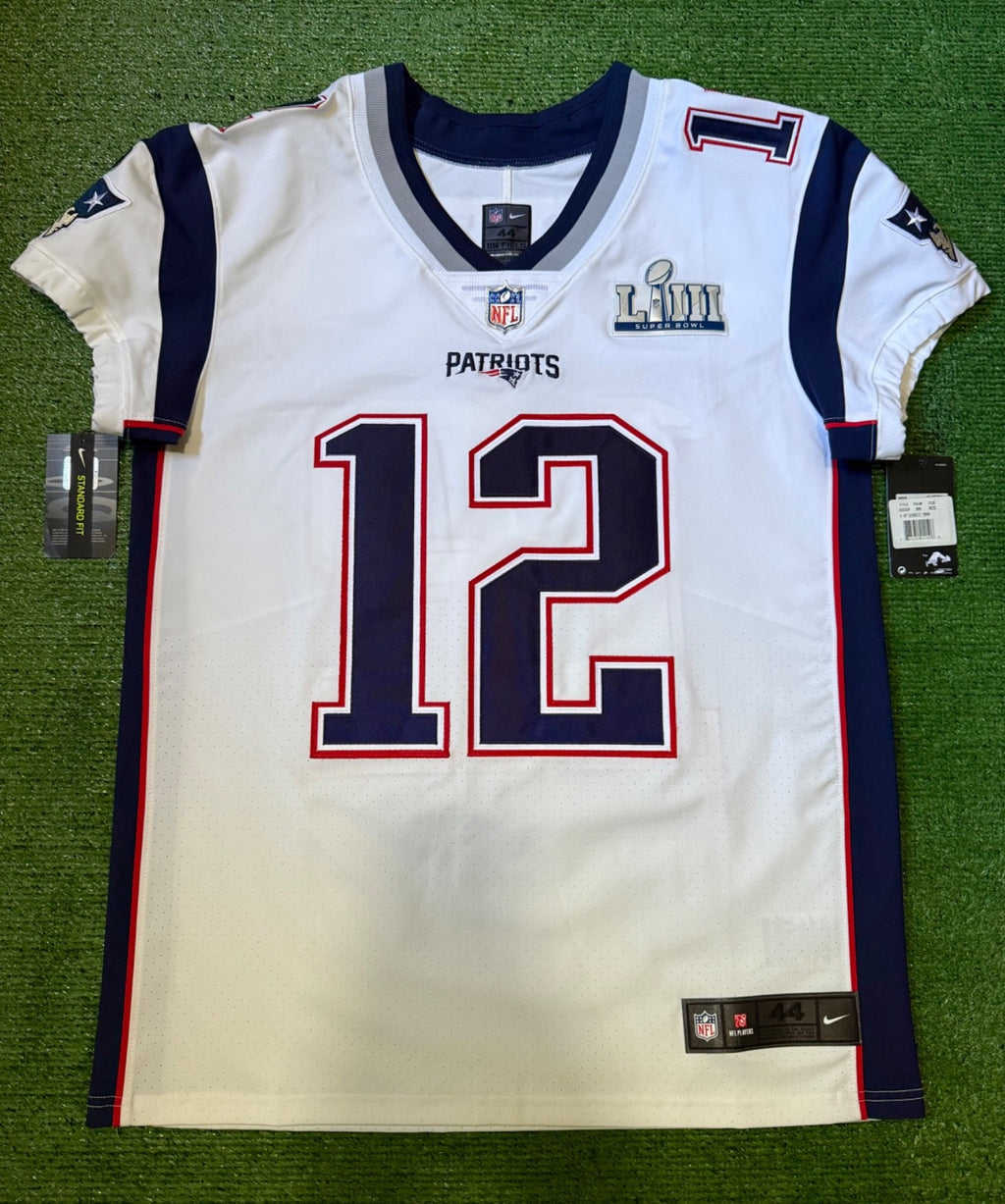 Tom Brady New England Patriots Jersey #12 Nike Vapor Elite White Size 44 (L) NFL