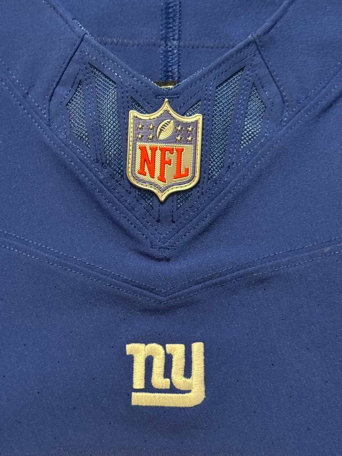 Jaxson Dart New York Giants Jersey #6 Nike Vapor FUSE Elite Blue Size 48 (XL) NFL