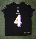 Zay Flowers Baltimore Ravens Jersey #4 Nike Vapor Elite Black Size 48 (XL) NFL