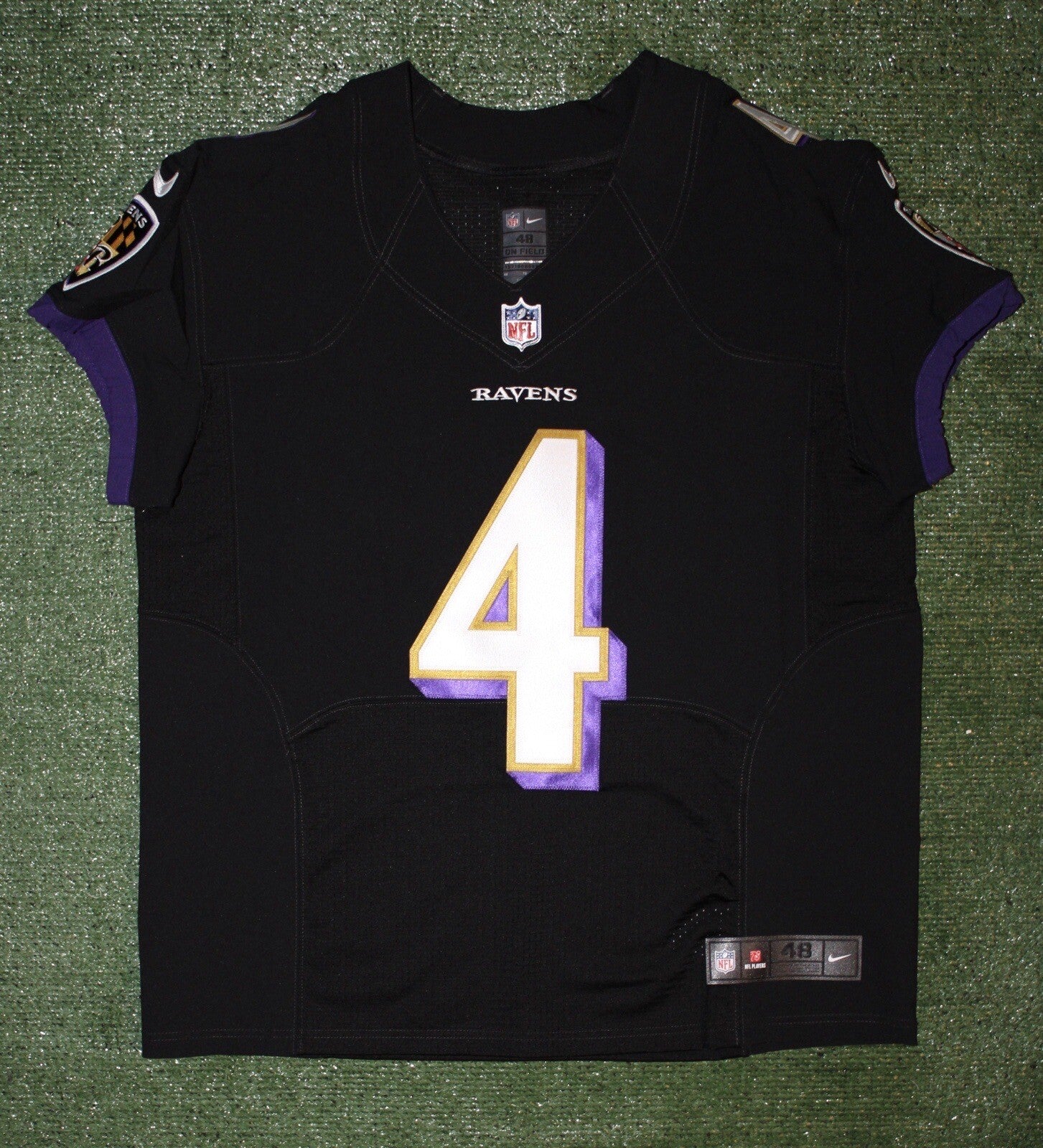 Zay Flowers Baltimore Ravens Jersey #4 Nike Vapor Elite Black Size 48 (XL) NFL