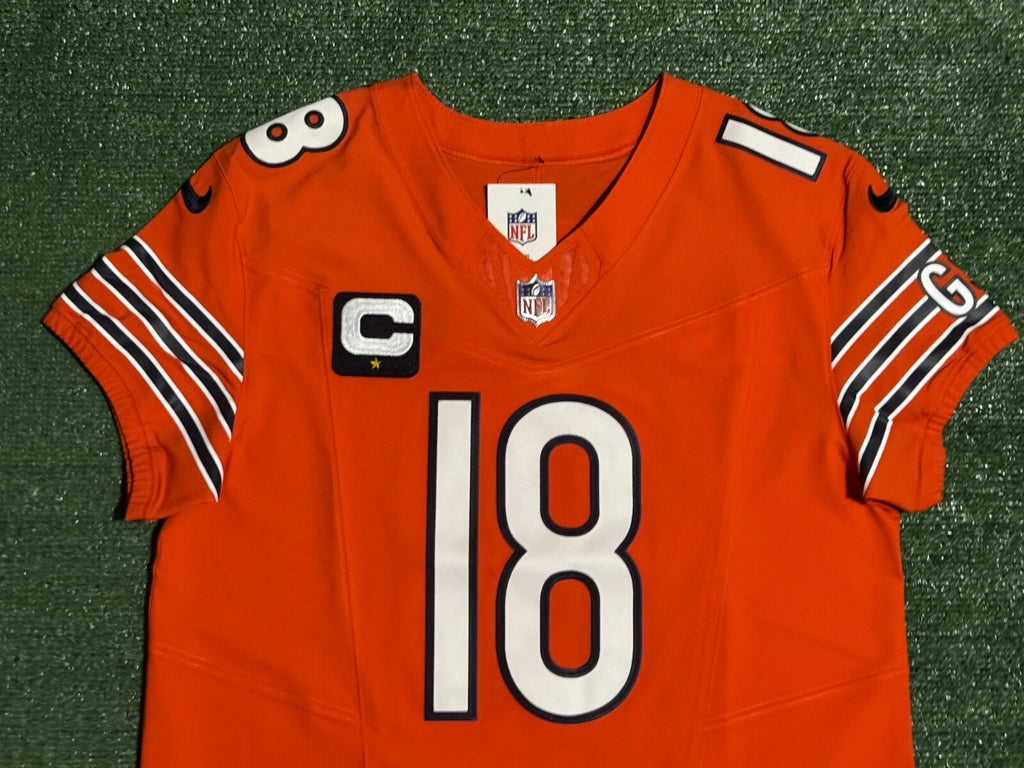 Caleb Williams Chicago Bears Jersey #18 Nike Vapor FUSE Elite Orange Size 44 (Large) NFL