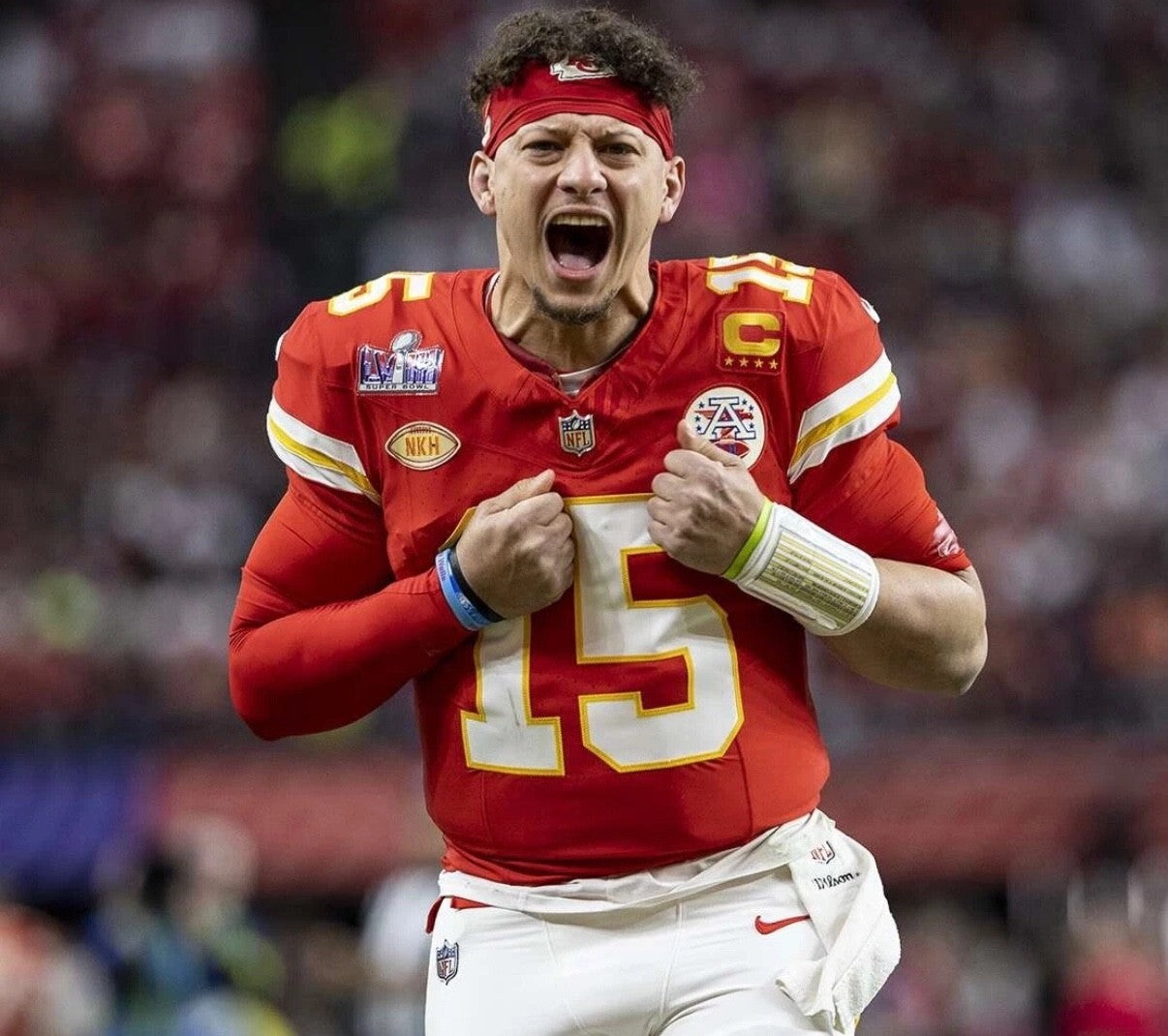 Patrick Mahomes Kansas City Chiefs Jersey #15 Nike Vapor FUSE Elite Red Size 52 (XXL) NFL