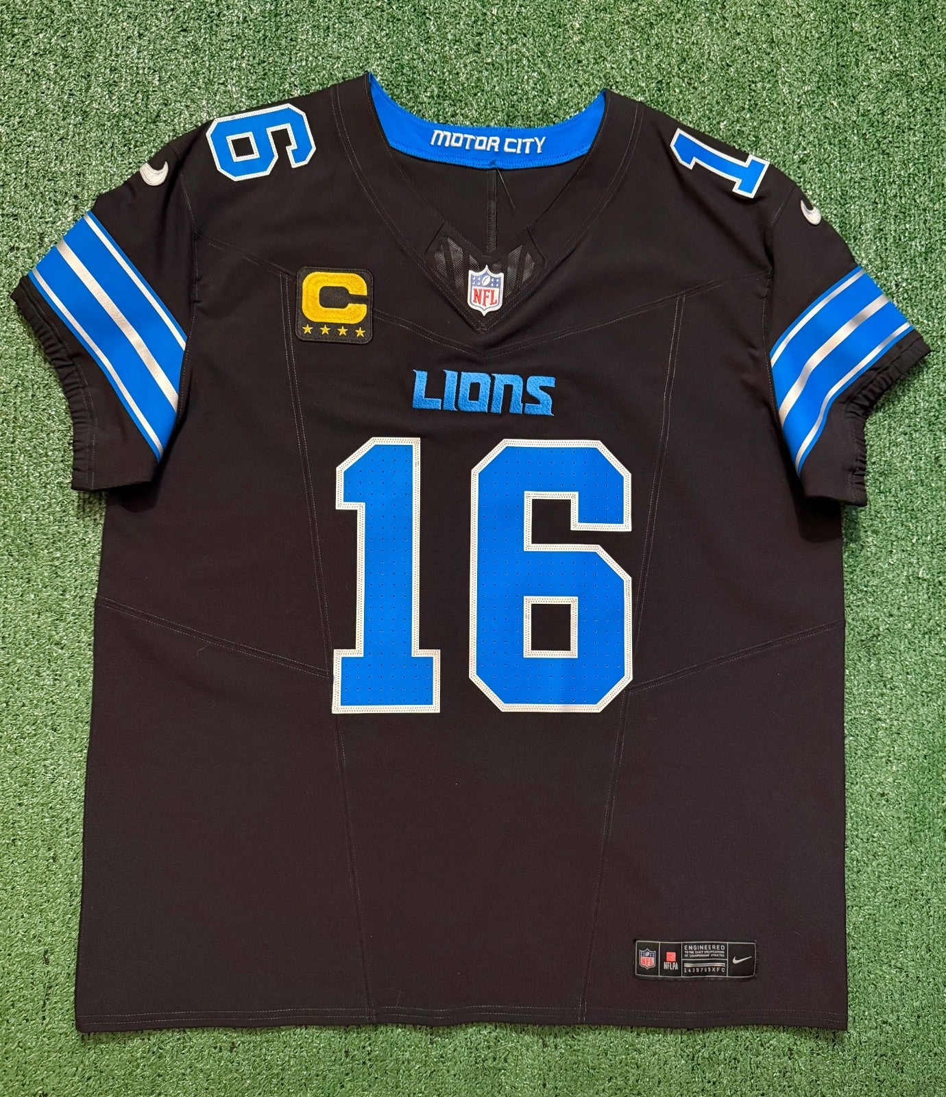 Jared Goff Detroit Lions Jersey #16  Nike Vapor FUSE Elite Black Size 48 (XL) NFL