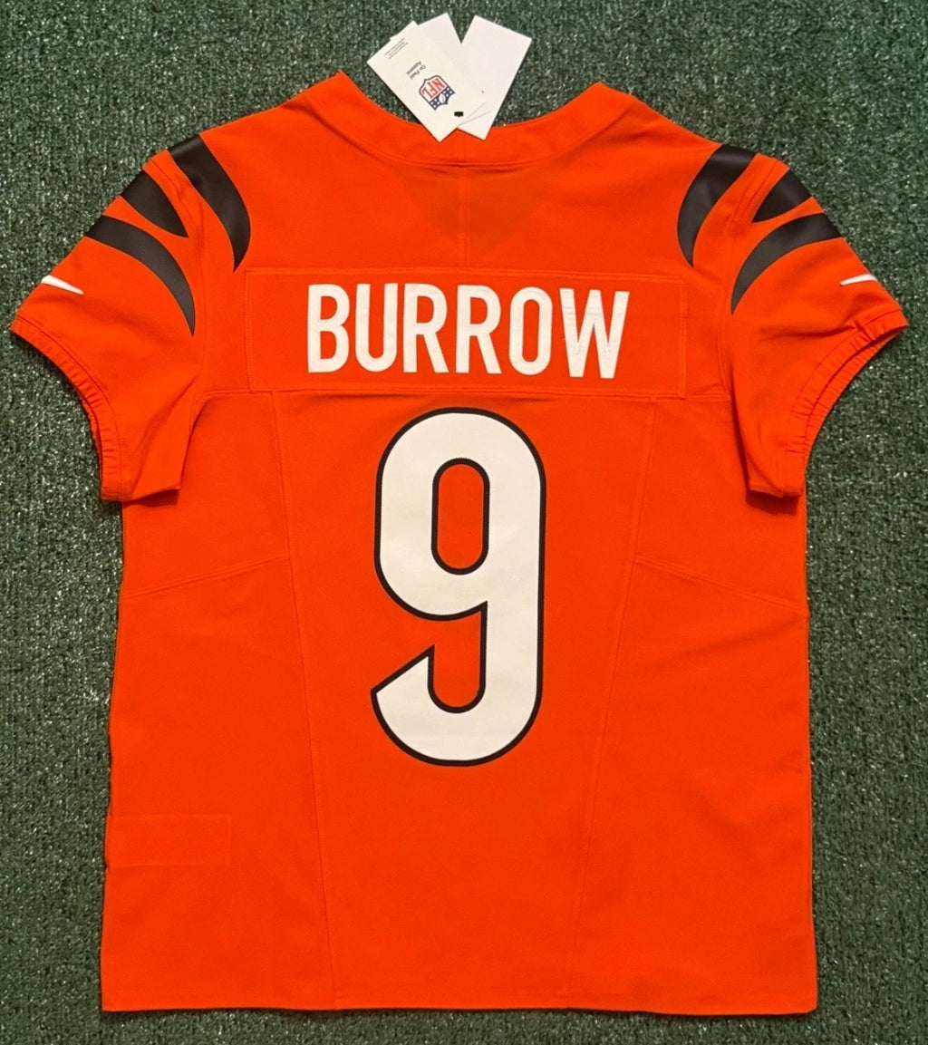 Joe Burrow Cincinnati Bengals Jersey #9 Nike Vapor FUSE Elite Orange Size 44 (L) NFL