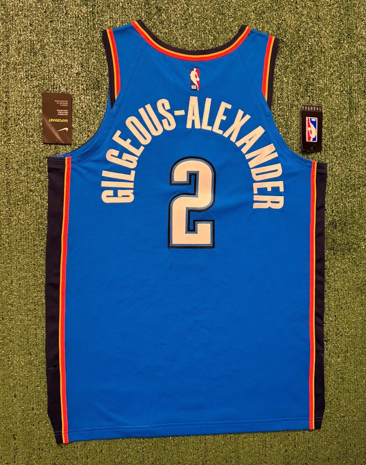 Shai Gilgeous-Alexander Oklahoma City Thunder Jersey #2 Nike VaporKnit Authentic Blue Size 48 (L) NBA