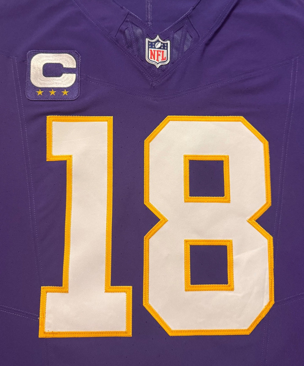 Justin Jefferson Minnesota Vikings Jersey #18 Nike Vapor FUSE Elite Purple Size 40 (Medium) NFL