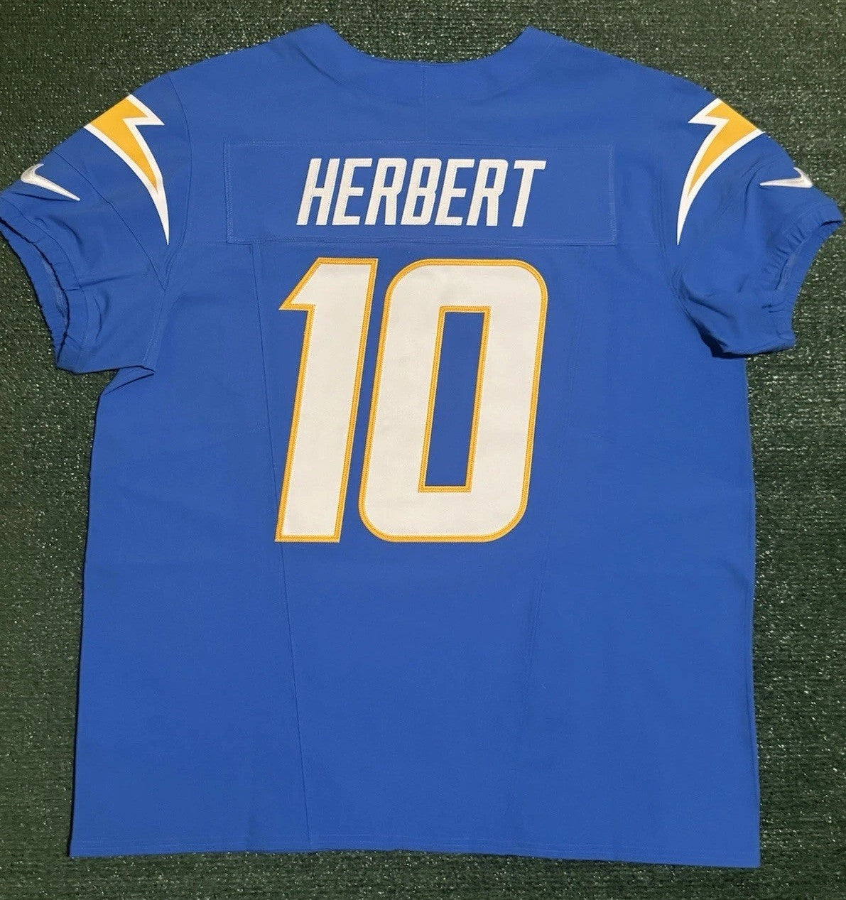 Justin Herbert Los Angeles Chargers Jersey #10 Nike Vapor Fuse Elite Blue Size 48 (XL) NFL