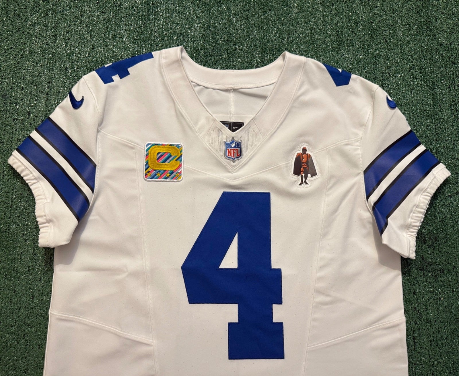 Dak Prescott Dallas Cowboys Jersey #4 Nike Vapor FUSE Elite White Size 44 (Large) NFL