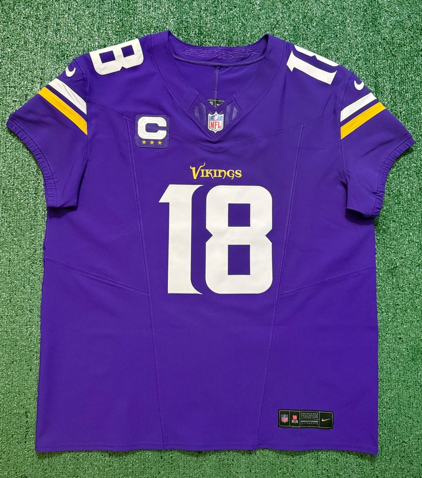 Justin Jefferson Minnesota Vikings Jersey #18 Nike Vapor FUSE Elite Purple Size 48 (XL) NFL