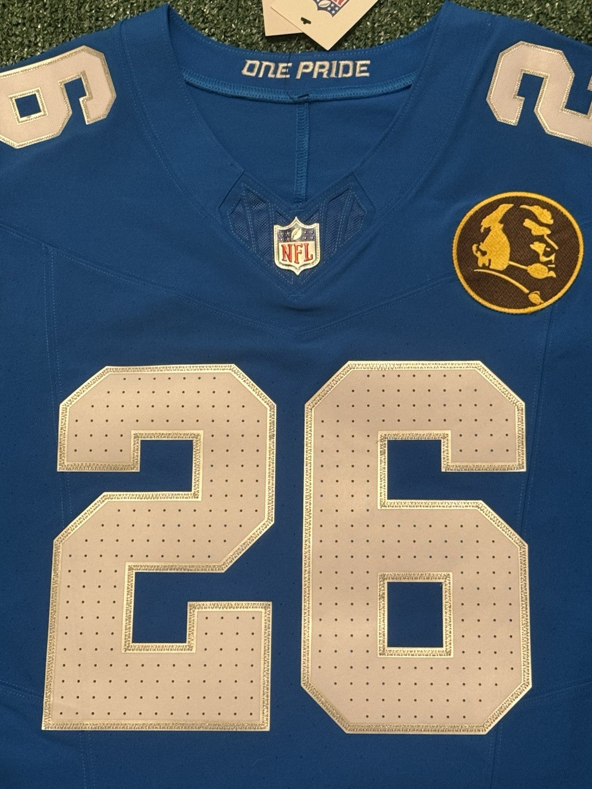 Jahmyr Gibbs Detroit Lions Jersey #26 Nike Vapor FUSE Elite Blue Size 40 (Medium) NFL