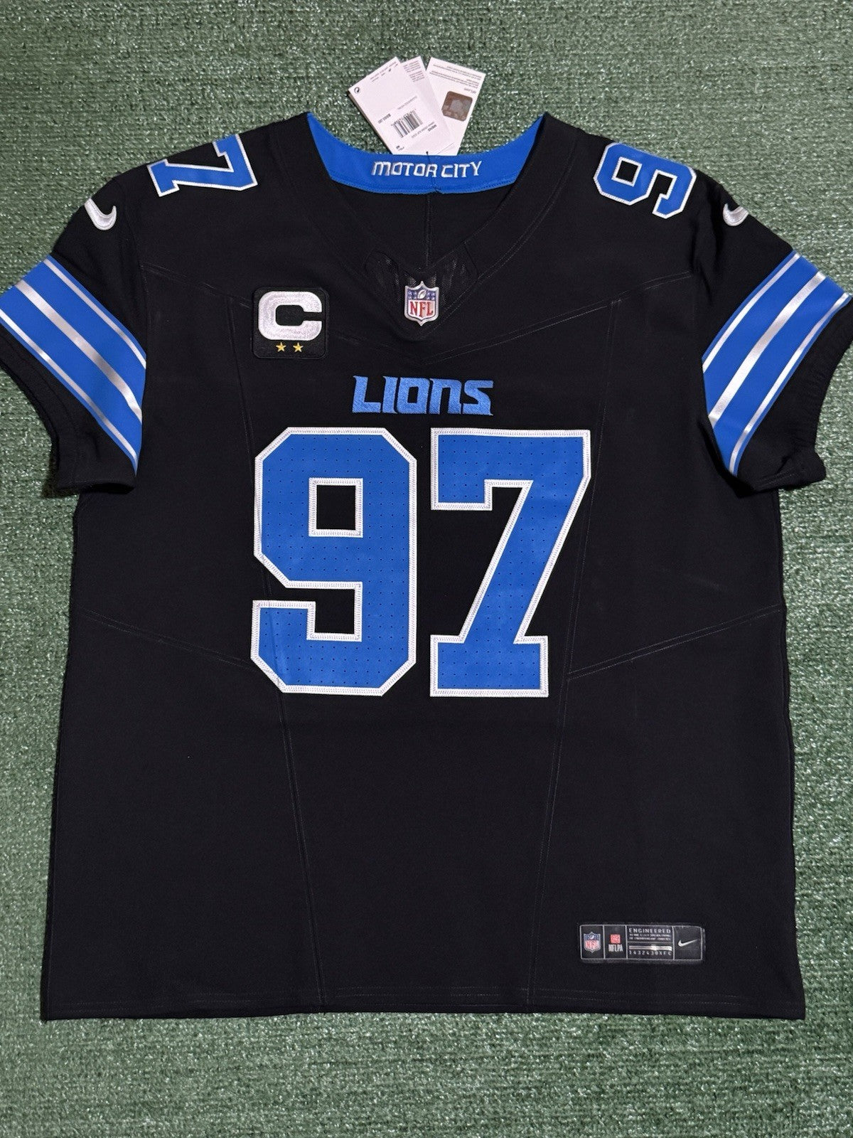 Aidan Hutchinson Detroit Lions Jersey #97 Nike Vapor FUSE Elite Black size 48 (XL) NFL