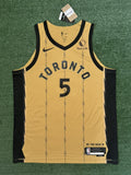 Immanuel Quickley Toronto Raptors Jersey #5 Nike ADV Authentic Gold Size 52 (XL) NBA