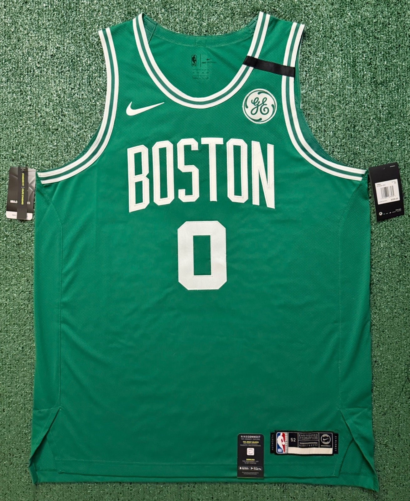 Jayson Tatum Boston Celtics Jersey #0 Nike VaporKnit Authentic Green Size 52 (XL) NBA