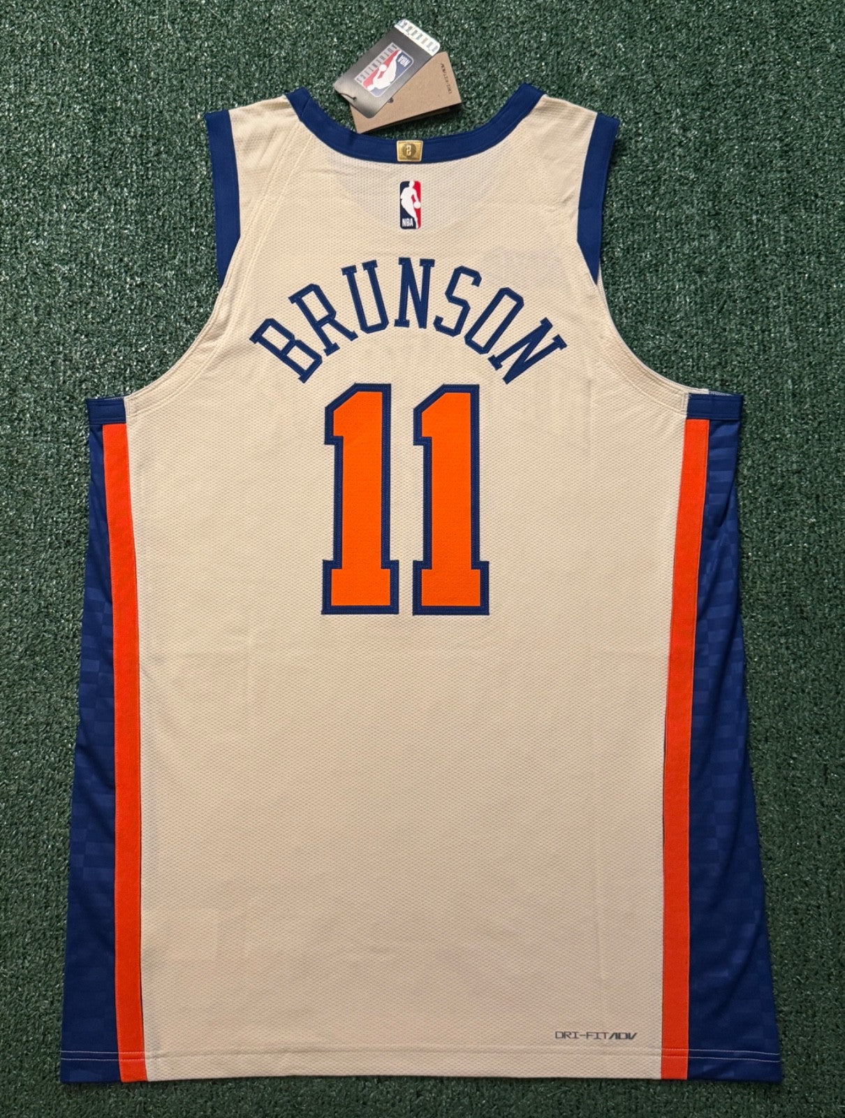Jalen Brunson New York Knicks Jersey #11 Nike ADV Authentic Cream Size 48 (L) NBA