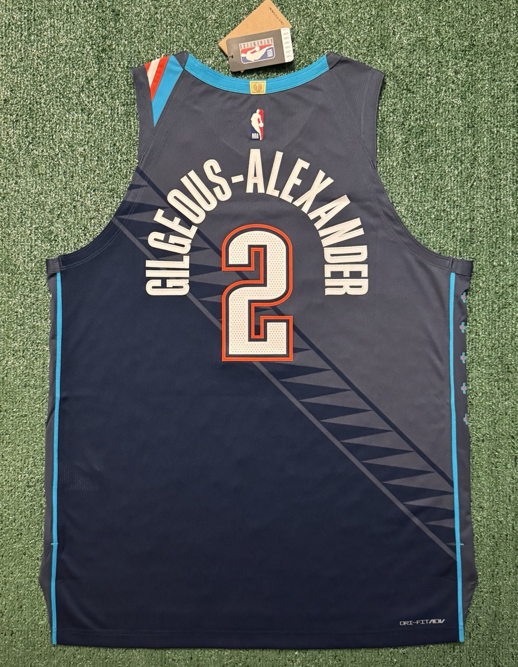 Shai Gilgeous-Alexander Oklahoma City Thunder Jersey #2 Nike ADV Authentic Blue Size 52 (XL) NBA