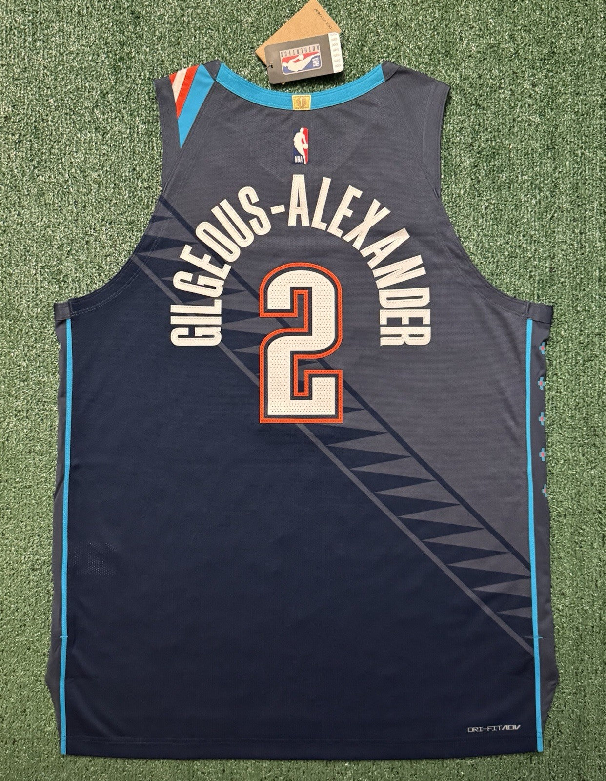 Shai Gilgeous-Alexander Oklahoma City Thunder Jersey #2 Nike ADV Authentic Blue Size 52 (XL) NBA