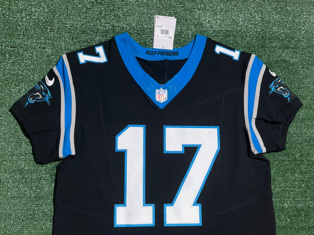 Xavier Legette Carolina Panthers Jersey #17 Nike Vapor FUSE Elite Black Size 44 (Large) NFL