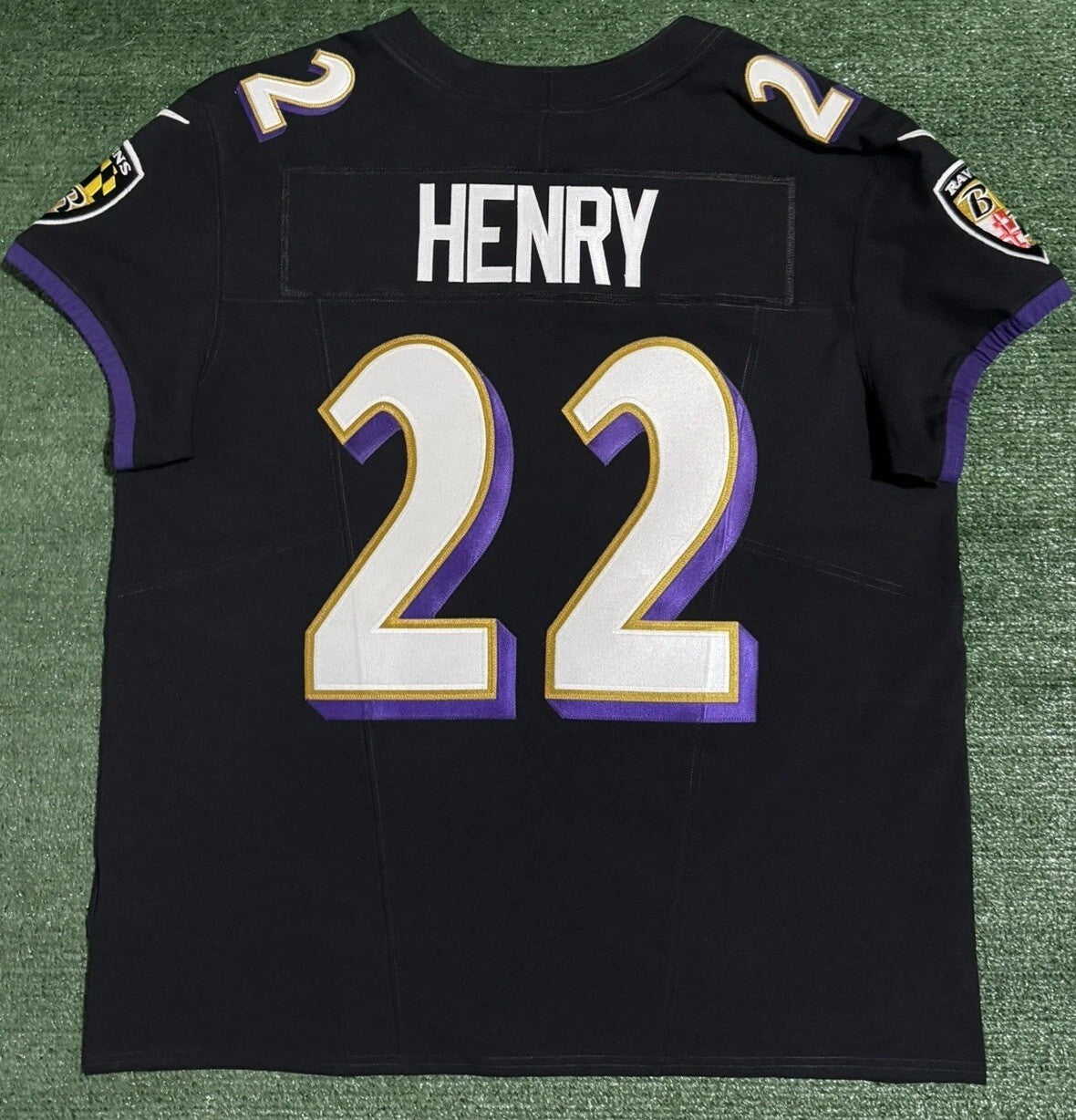 Derrick Henry Baltimore Ravens Jersey #22 Nike Vapor FUSE Elite Black Size 48 (XL) NFL