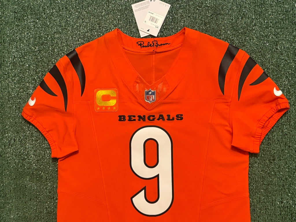 Joe Burrow Cincinnati Bengals Jersey #9 Nike Vapor FUSE Elite Orange Size 40 (M) NFL