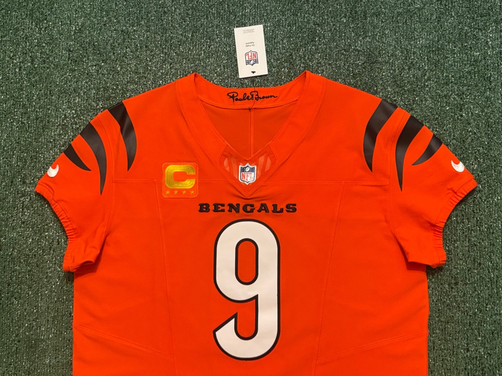 Joe Burrow Cincinnati Bengals Jersey #9 Nike Vapor FUSE Elite Orange Size 48 (XL) NFL