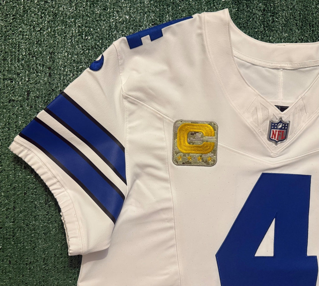 Dak Prescott Dallas Cowboys Jersey #4 Nike Vapor FUSE Elite White Size 44 (Large) NFL