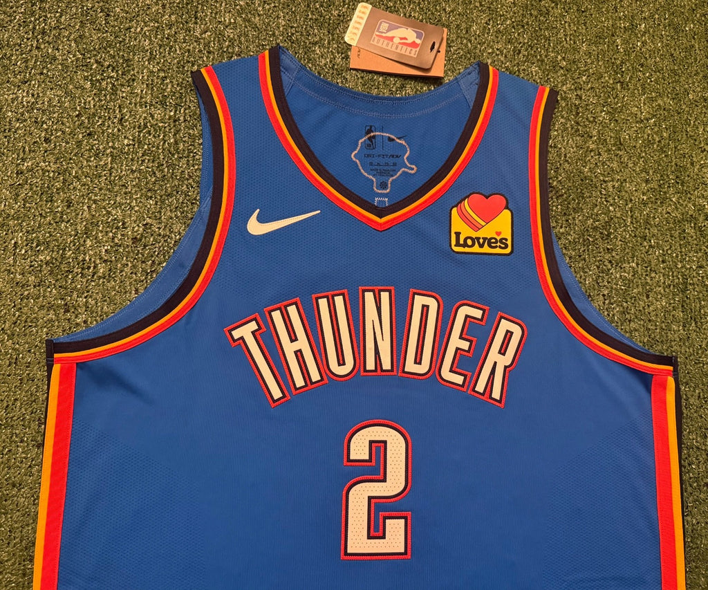Shai Gilgeous-Alexander Oklahoma City Thunder Jersey #2 Nike ADV Authentic Blue Size 52 (XL) NBA