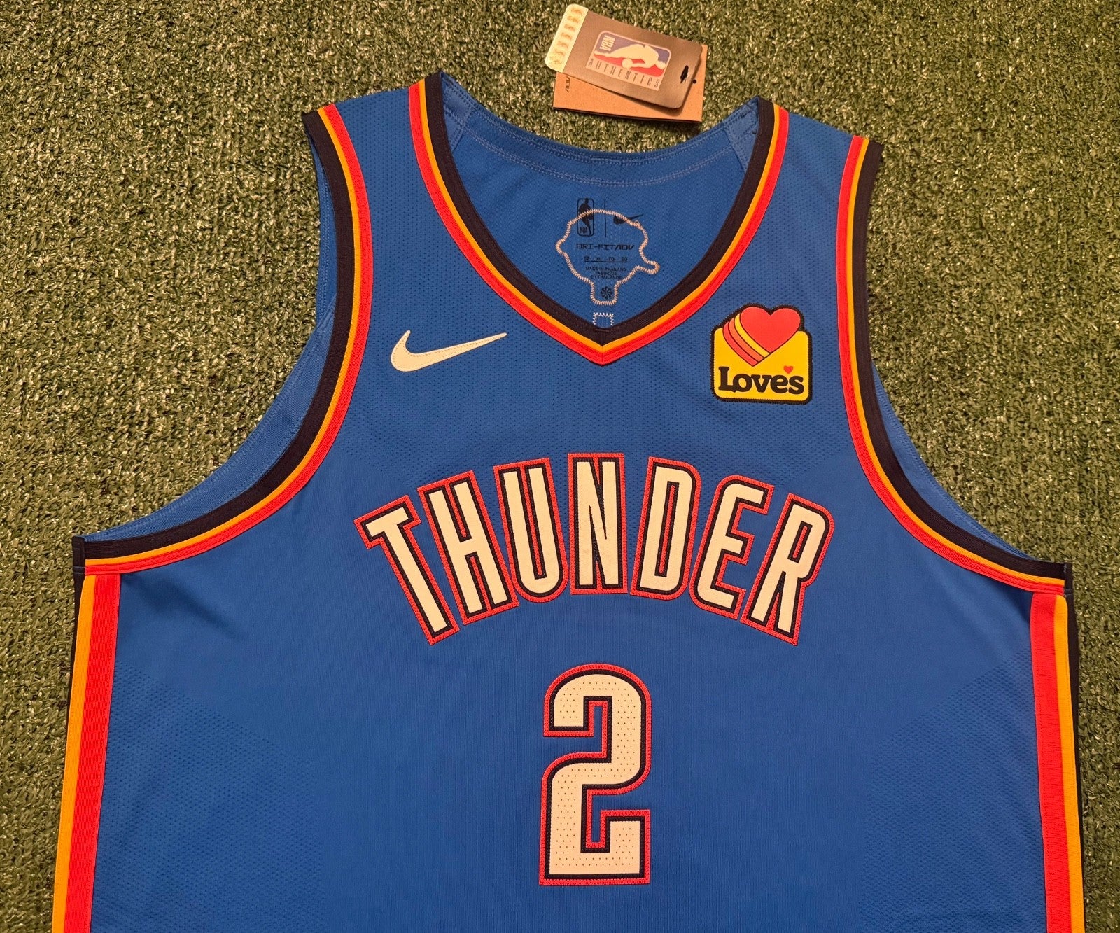 Shai Gilgeous-Alexander Oklahoma City Thunder Jersey #2 Nike ADV Authentic Blue Size 52 (XL) NBA