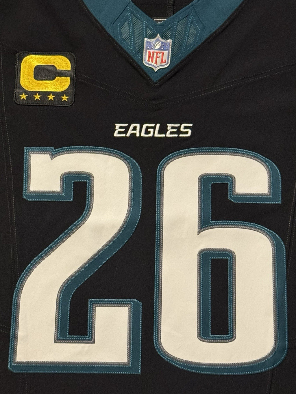 Saquon Barkley Philadelphia Eagles Jersey #26 Nike Vapor FUSE Elite Black size 40 (medium) NFL