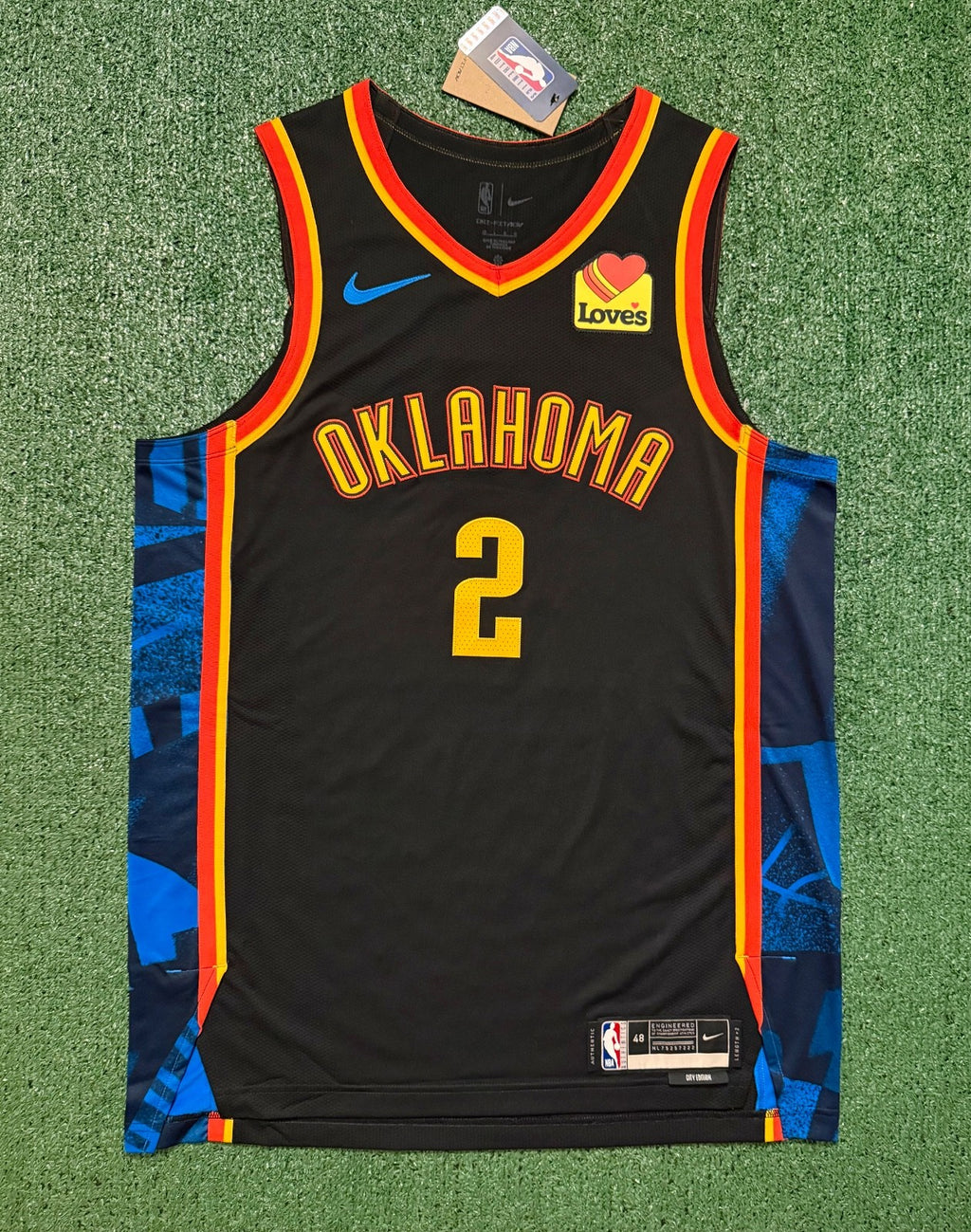 Shai Gilgeous-Alexander Oklahoma City Thunder Jersey #2 Nike ADV Authentic Black Size 48 (L) NBA