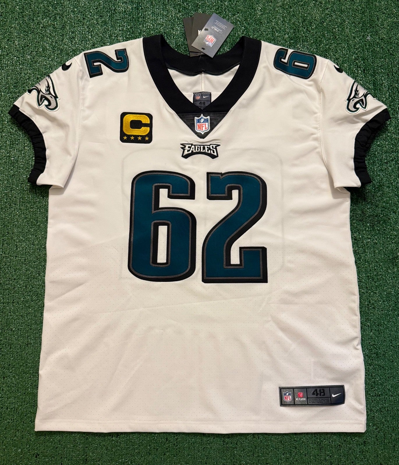 Jason Kelce Philadelphia Eagles Jersey #62 Nike Vapor Elite White Size 48 (XL) NFL