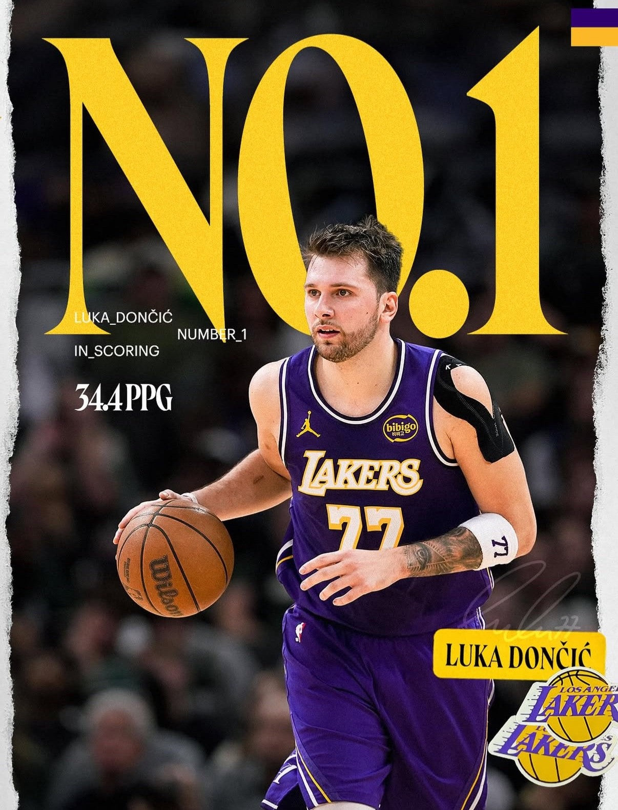Luka Doncic Los Angeles Lakers Jersey #77 Nike ADV Authentic Purple Size 48 (L) NBA