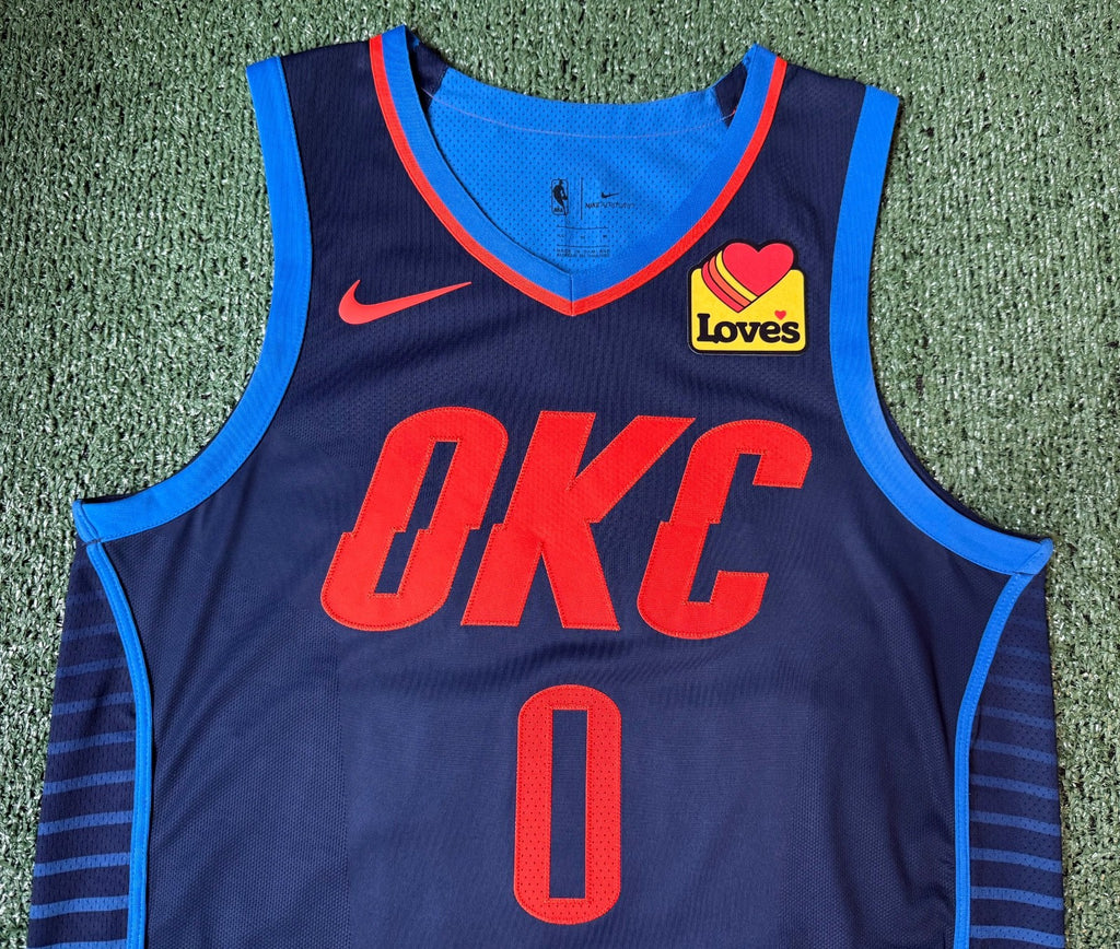 Russell Westbrook Oklahoma City Thunder Jersey #0 Nike Aeroswift Authentic Blue Size 44 (M) NBA