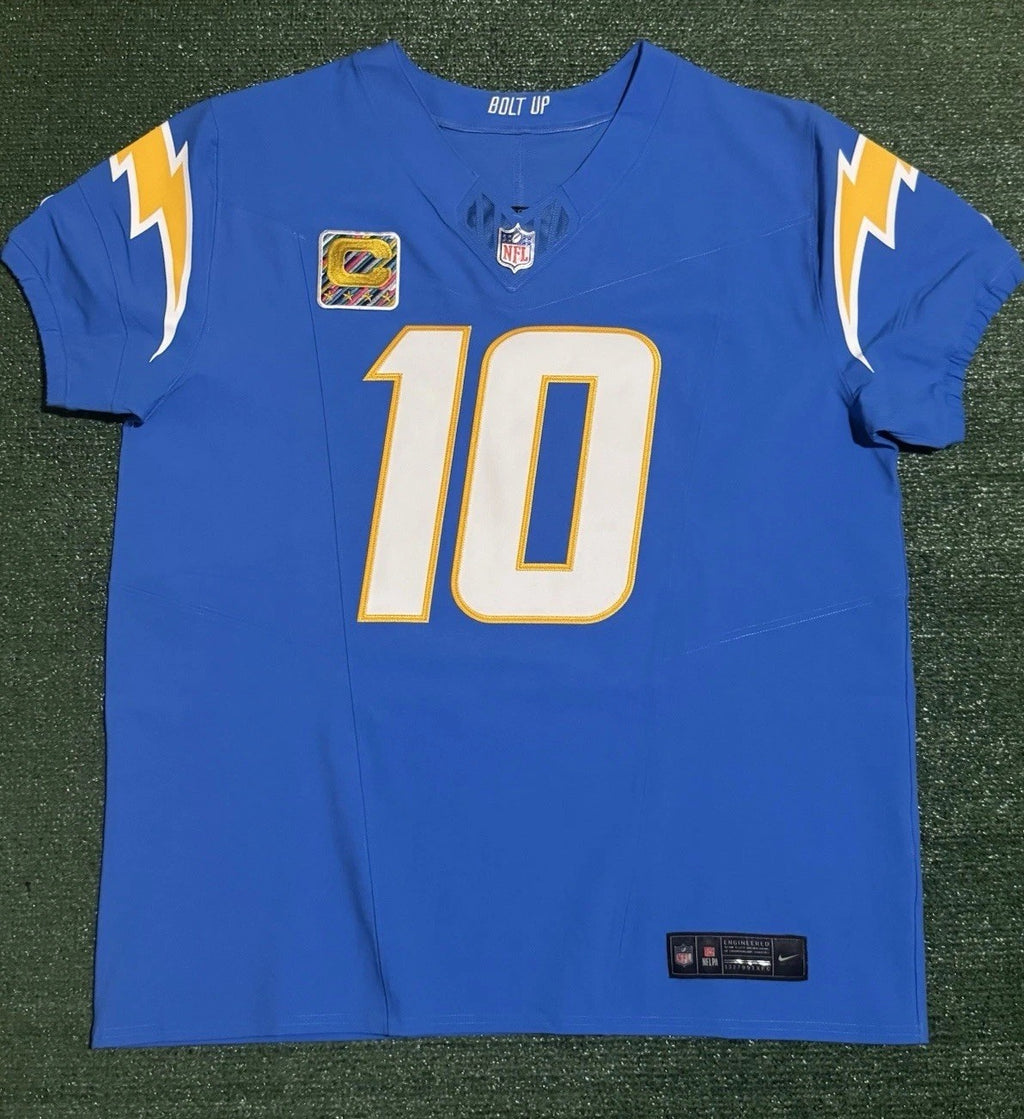 Justin Herbert Los Angeles Chargers Jersey #10 Nike Vapor Fuse Elite Blue Size 48 (XL) NFL
