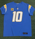 Justin Herbert Los Angeles Chargers Jersey #10 Nike Vapor Fuse Elite Blue Size 48 (XL) NFL