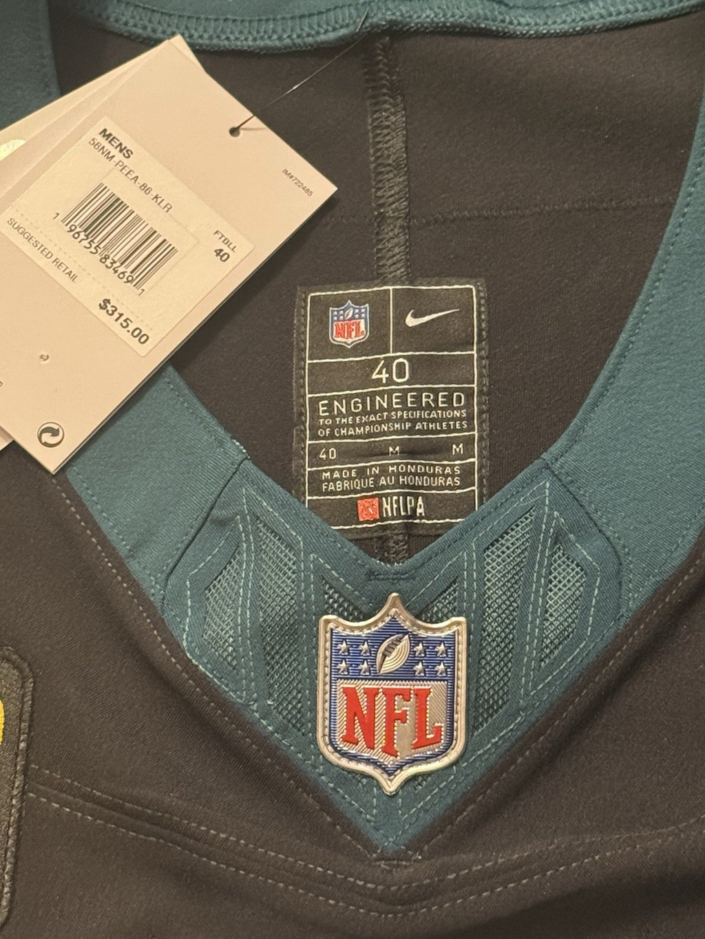 Jason Kelce Philadelphia Eagles Jersey #62 Nike Vapor FUSE Elite Black size 40 (medium) NFL